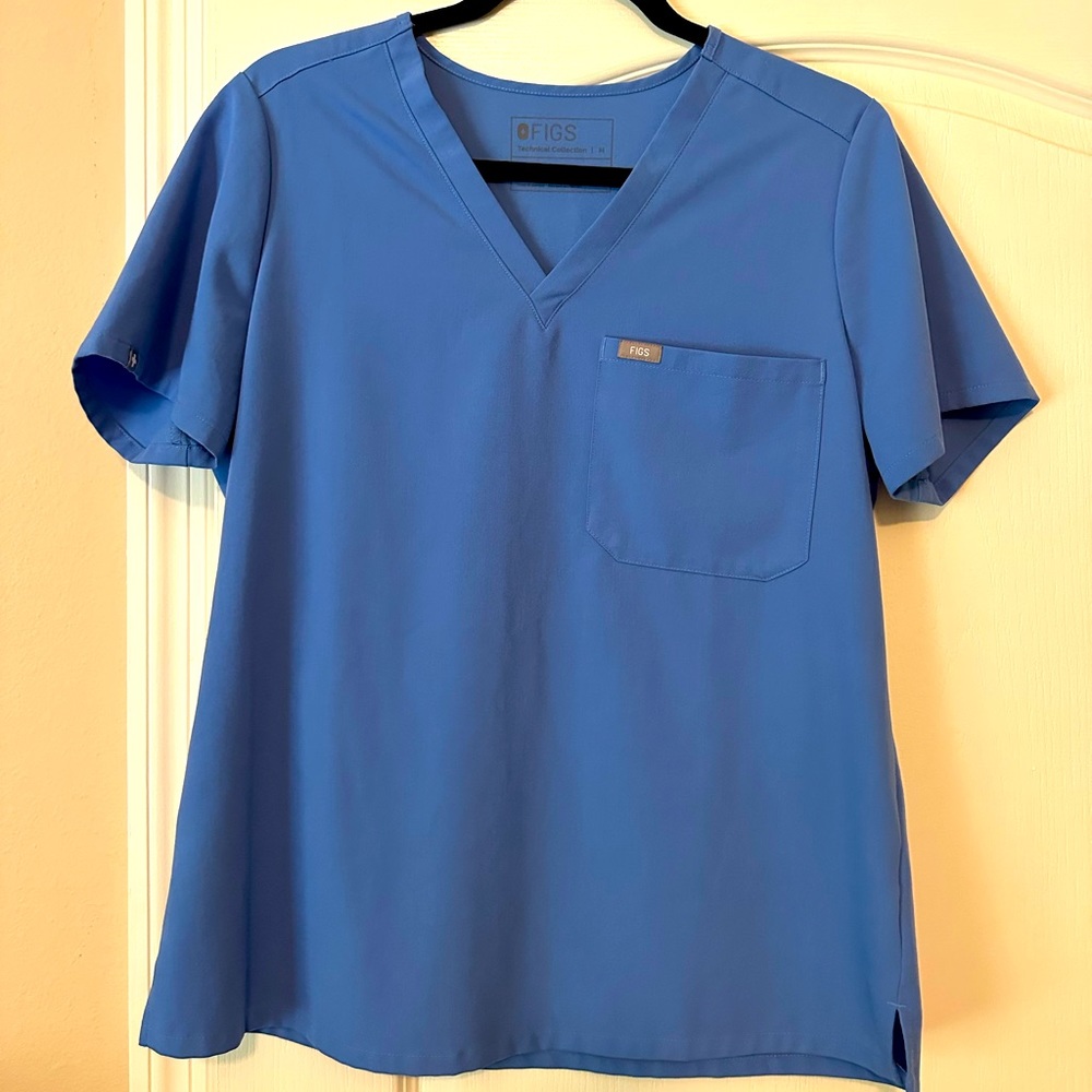 Figs Women's Medical Scrub Top in Royal Blue